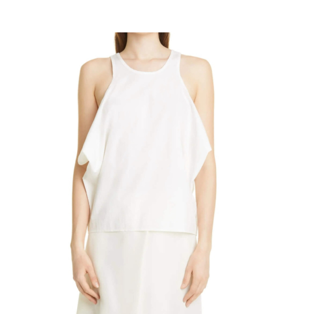 Toteme White Silk Habutai Drop Top Size FR 34/US 2/XS